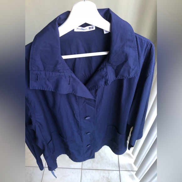 Uniqlo X JW ANDERSON Womens Light Cotton Oversized Jacket Navy Size: L - Picture 4 of 13